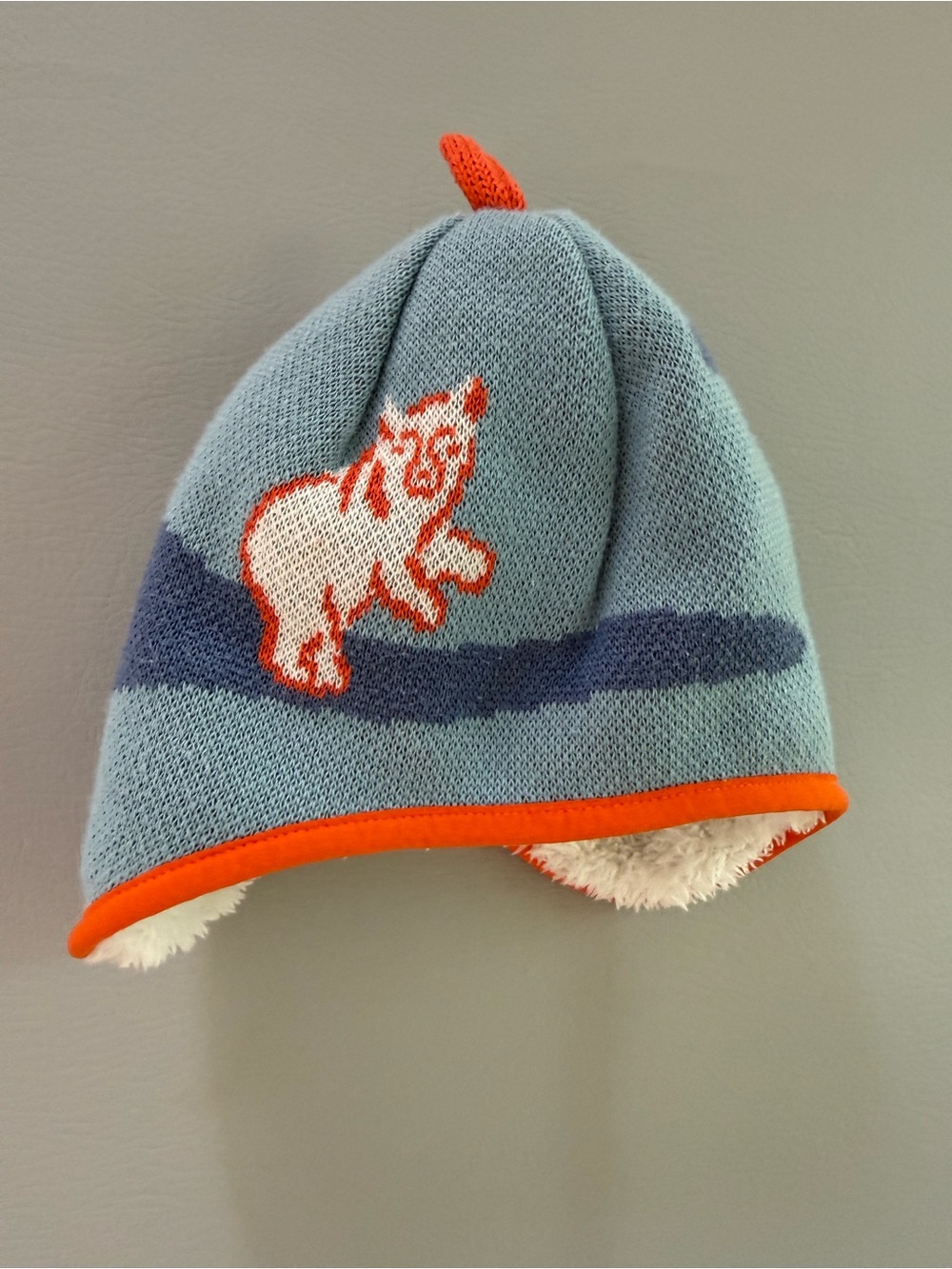 Patagonia Baby Polar Bear Beanie Knit and Fleece Winter Hat size 6M